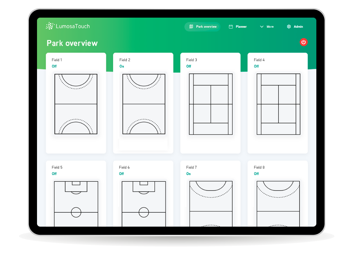 Lumosatouch LED Lighting Sports Park Dashboard